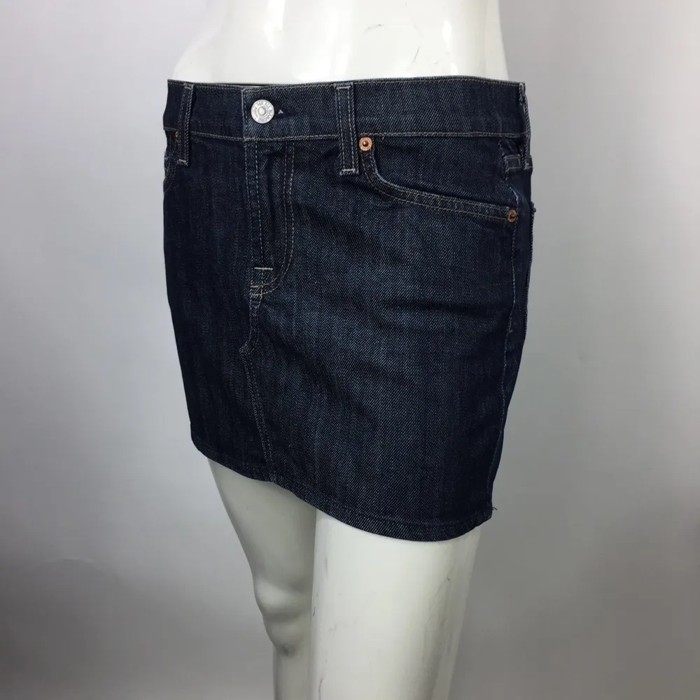 7 for all Mankind Roxanne Mini Skirt Dark Wash 28 - Image 15
