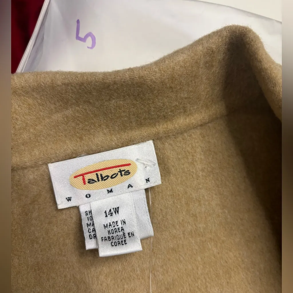 Talbots Size 14W 100% Wool Button Up Jacket Coat Windowpane Plaid Fall - Image 5