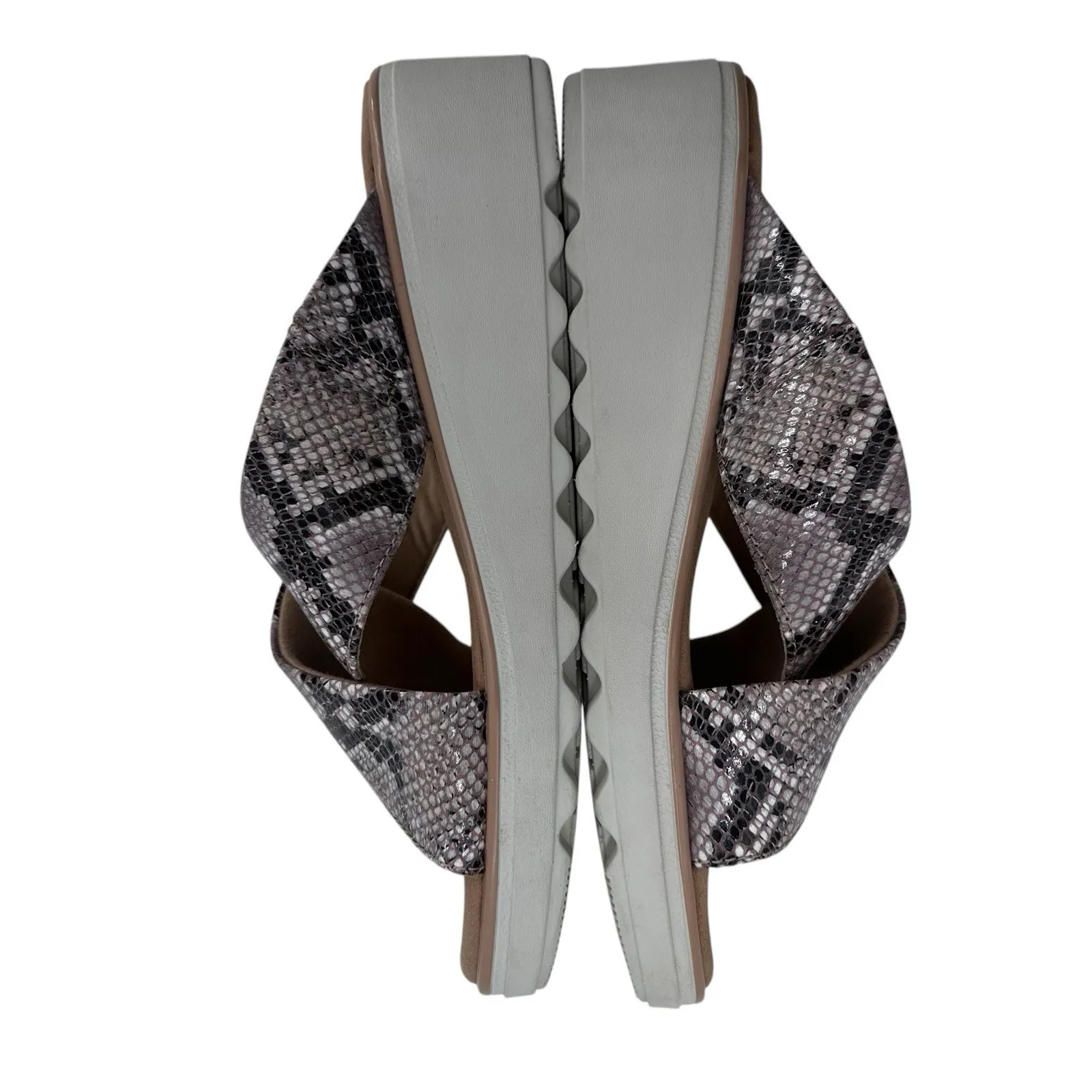 Clarks‎ Jillian Gem Sandal in Natural Snake Women's Size 7 W Slide Slip on Flats - Image 6