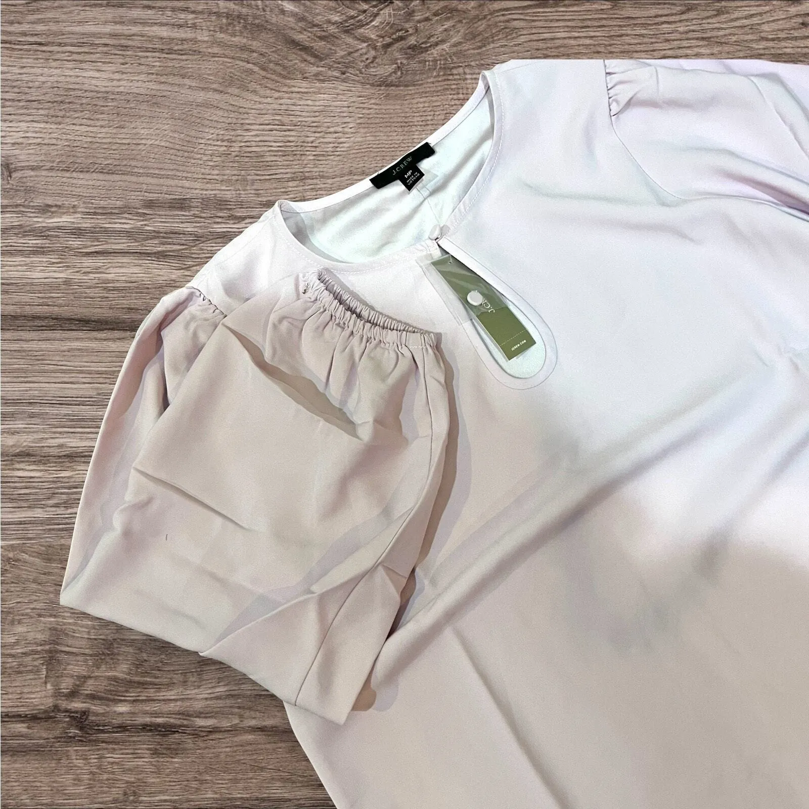 J.Crew Puff Sleeve Top Keyhole Blouse Elegant Party Top‎ Lilac Size SP - Image 2