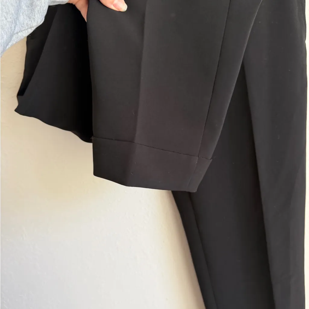 Club Monaco Black Pull On Straight Leg Ankle Ponte Pant Womens 6 Career Classic - Image 3