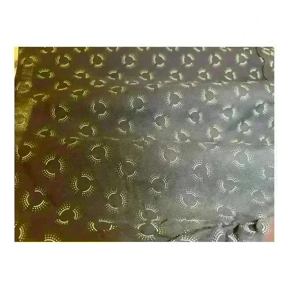 Maggie Barnes blouse Black golden Printed V-Neck sheer long sleeves sleeves - Image 6