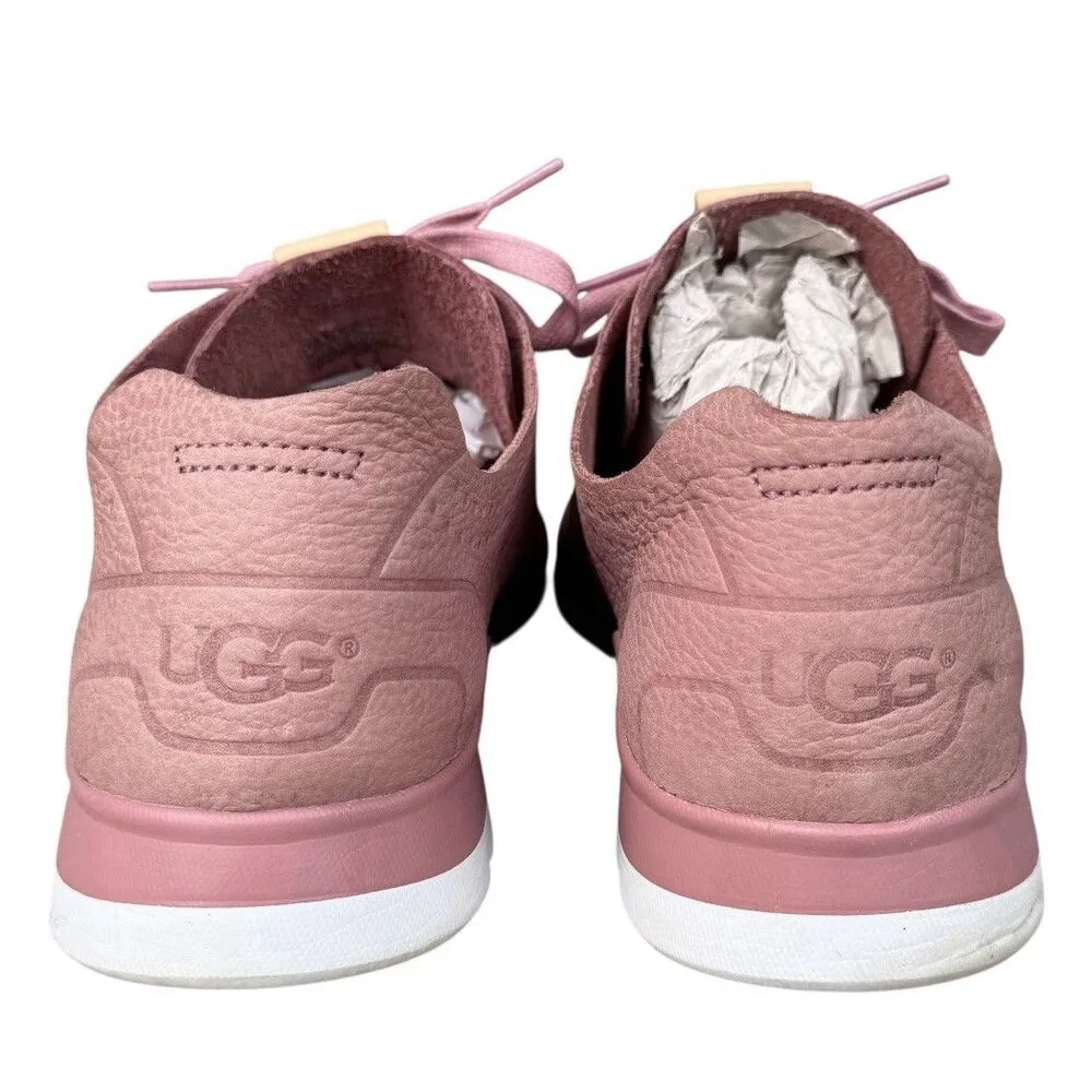 UGG Womens Tye Casual Leather Sneakers Size US 12 Pink Perforated Nubuck Shoes - Image 4