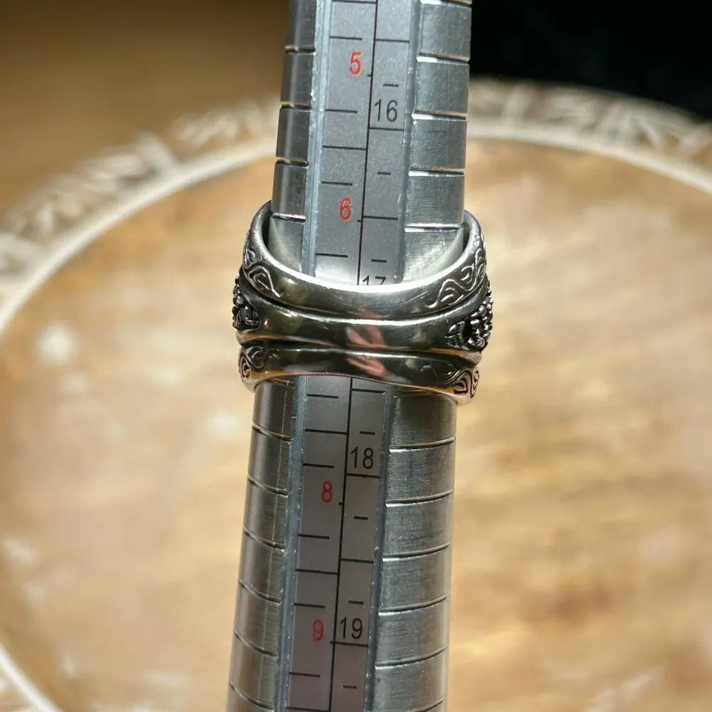 Konstantino 925 Sterling Silver & 18K Gold Mother of Pearl & Black Spinel Ring - Image 16