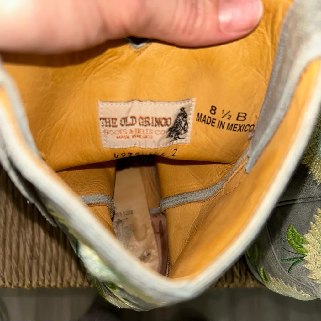 Old Gringo Gray Boots with Floral Embroidery - Image 8