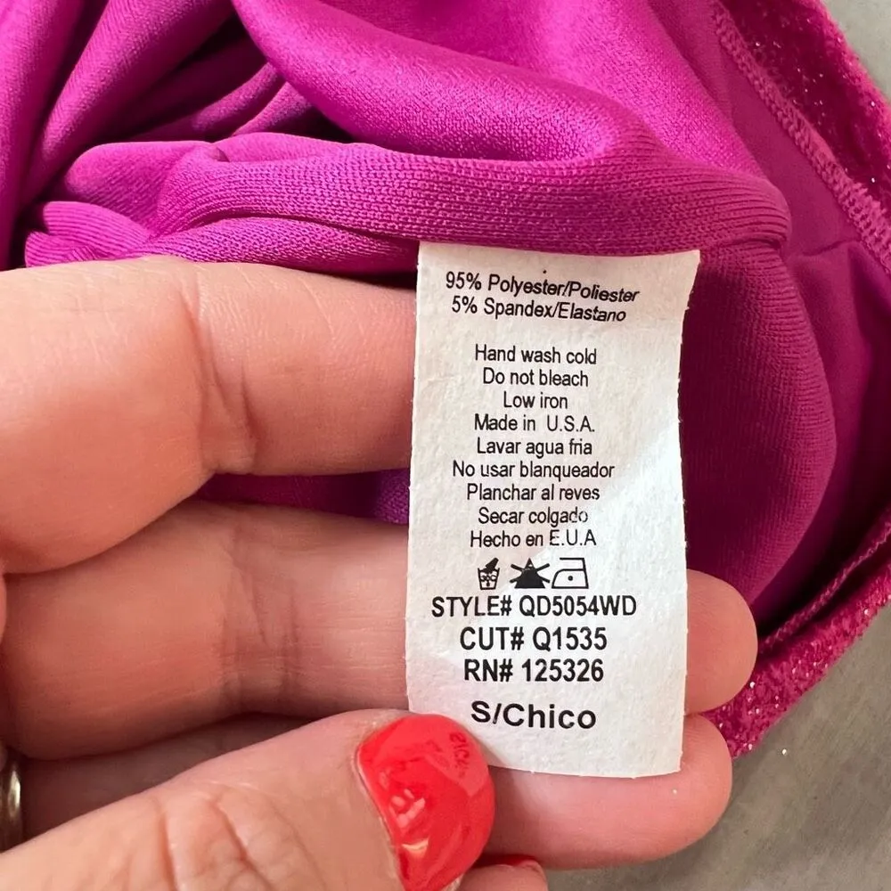 Windsor NWT One Shoulder pink Glitter Dress size small - Image 11