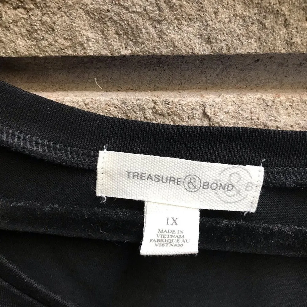 Treasure & Bond Ruched Side Sleeveless Dress Black 1x NWT - Image 9