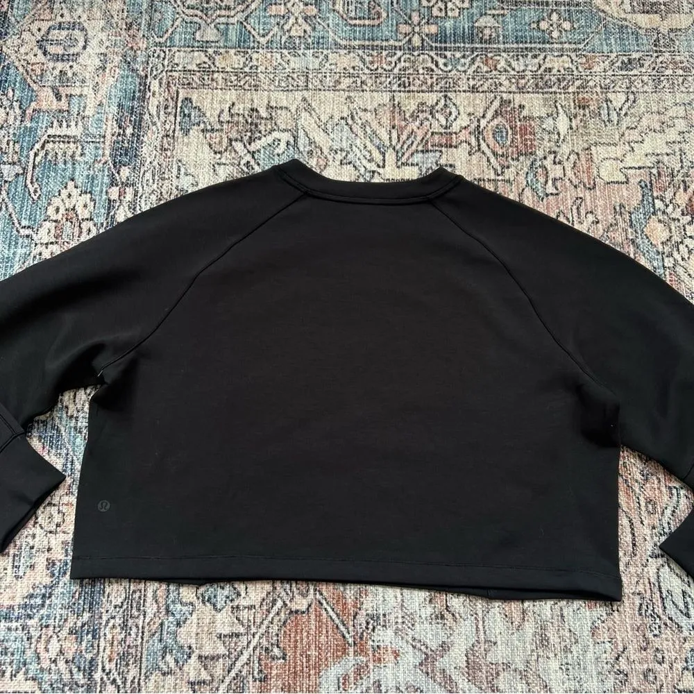 Lululemon Smooth Spacer Cropped Pullover Graphic Black Size 14 - Image 14