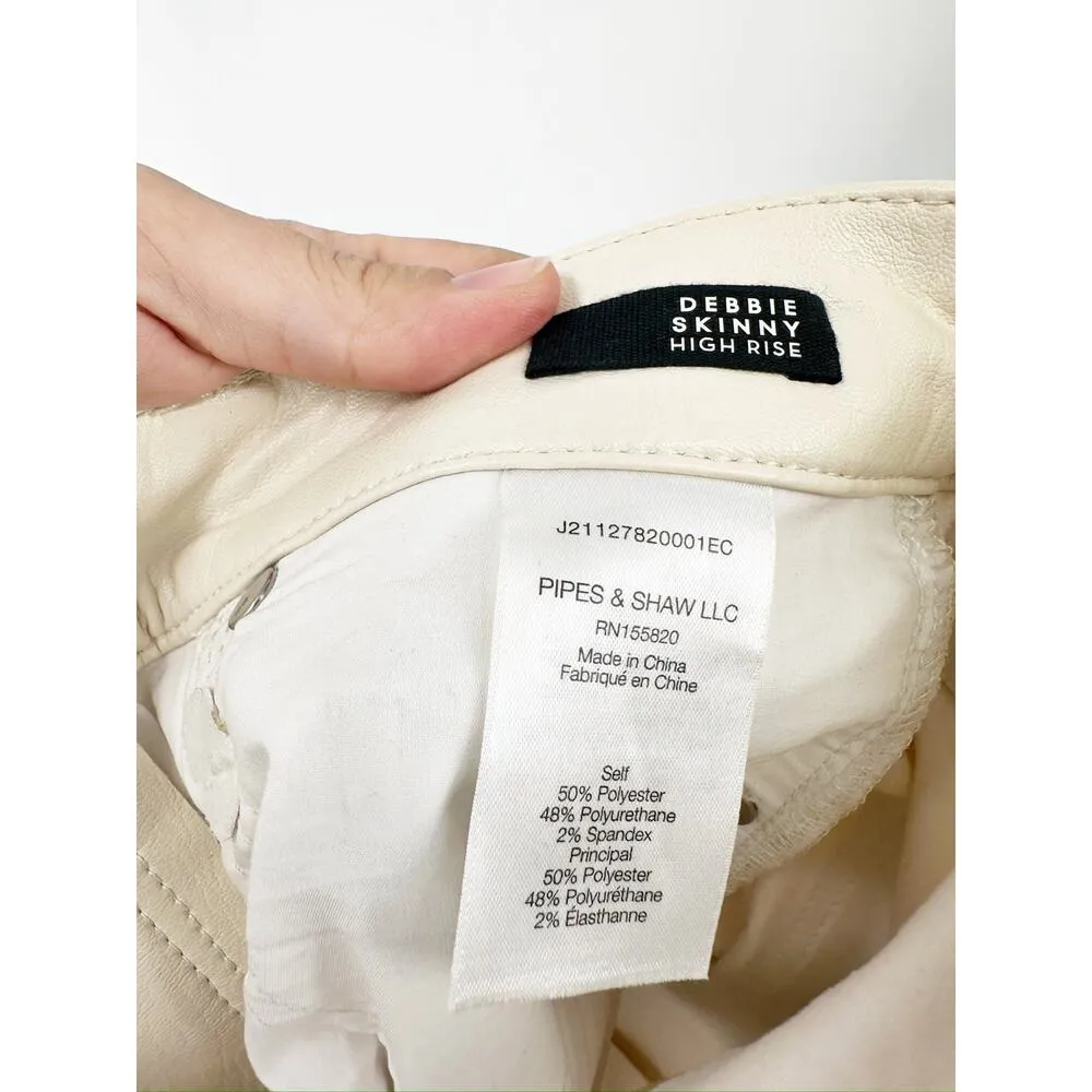 Veronica Beard Debbie Vegan Faux Leather High Rise Skinny Jeans Size 24 - Image 7