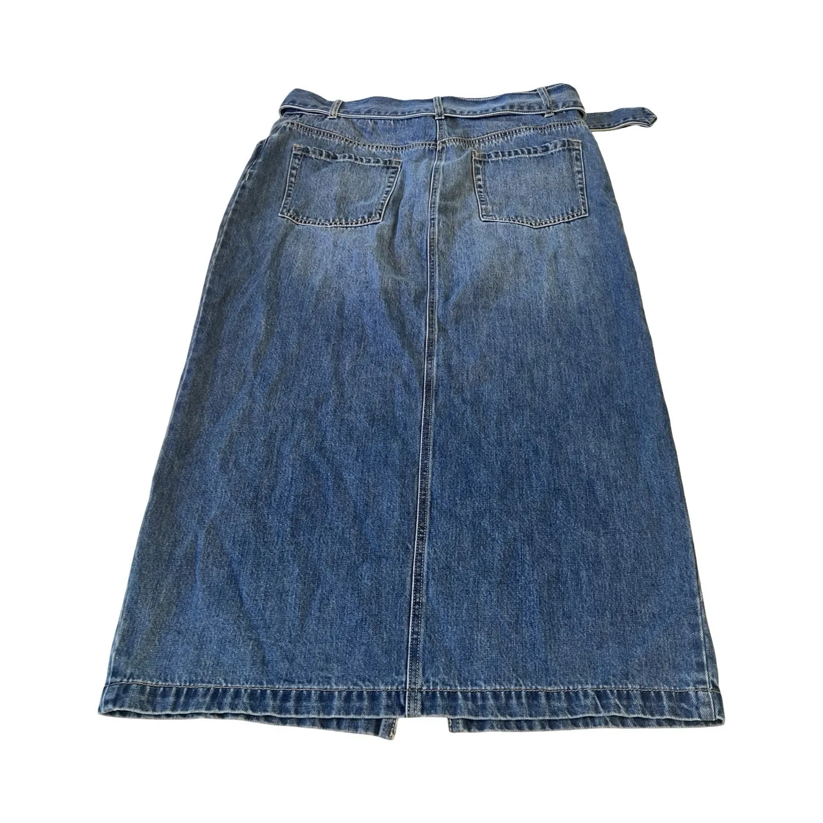 House‎ of Harlow 1960 Woman's 10 Denim Maxi Skirt W/ Matching Belt Western Blue - Image 2