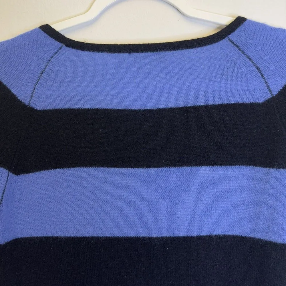 Christopher Fischer Women's 100% Cashmere Pullover Sweater Stripped Blue Size S - Image 10