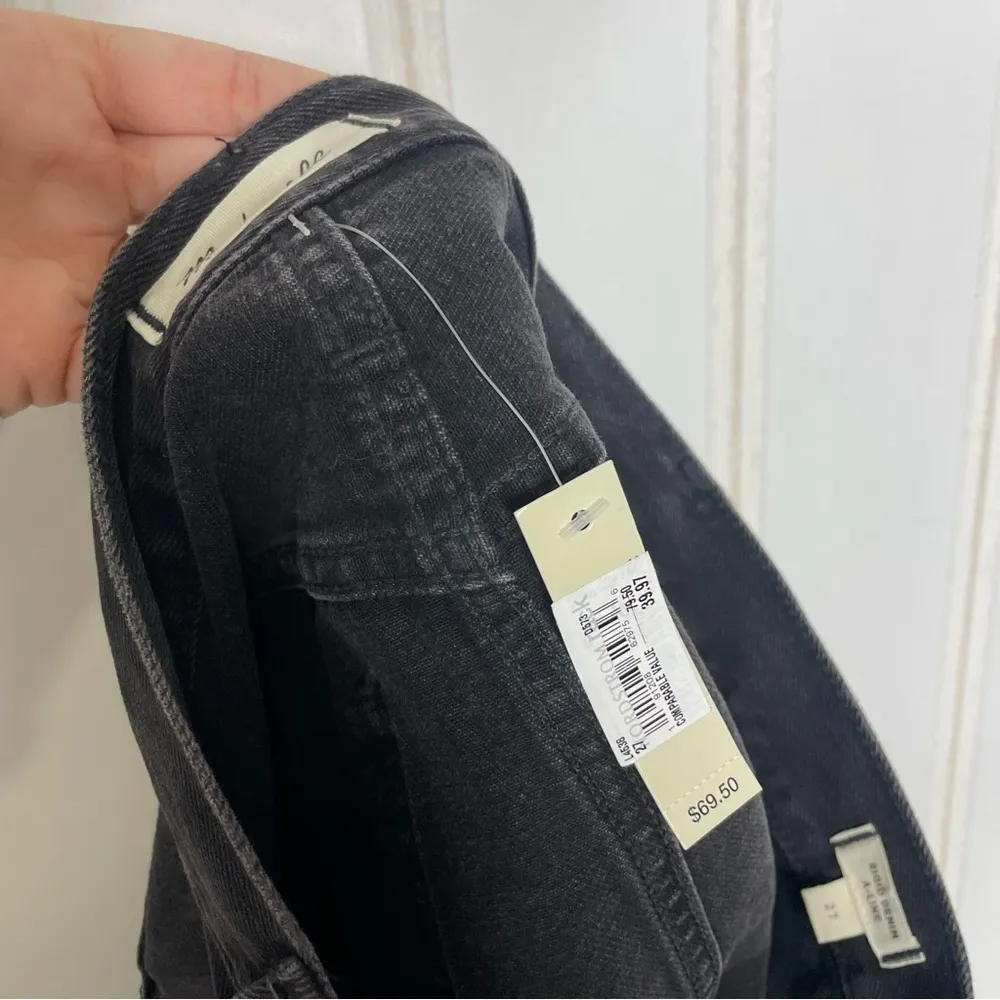 MADEWELL Black Button Front Denim Mini Skirt 402 - Image 9