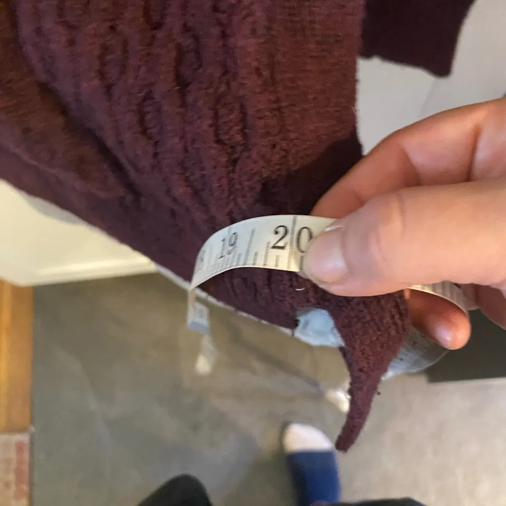 Simply Vera Vera Wang embellished layered-look tunic Burgandy Cable knit sweater - Image 11