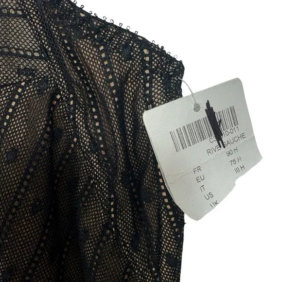 Chantelle NWT $94 Rive Gauche Full Coverage Unlined Bra‎ - Black 34H 34DDDDD - Image 4