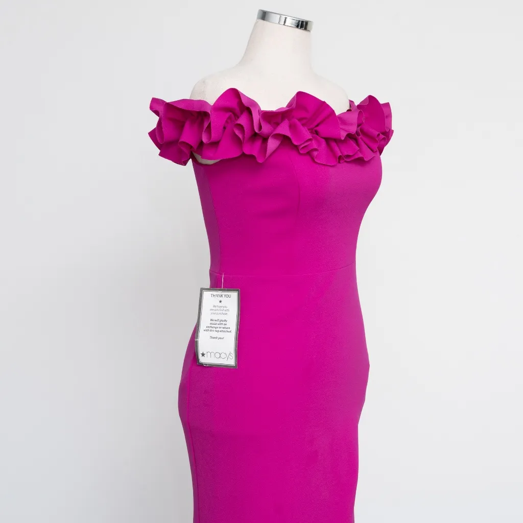 XSCAPE - Petite Ruffled Off-The-Shoulder Gown - Image 7