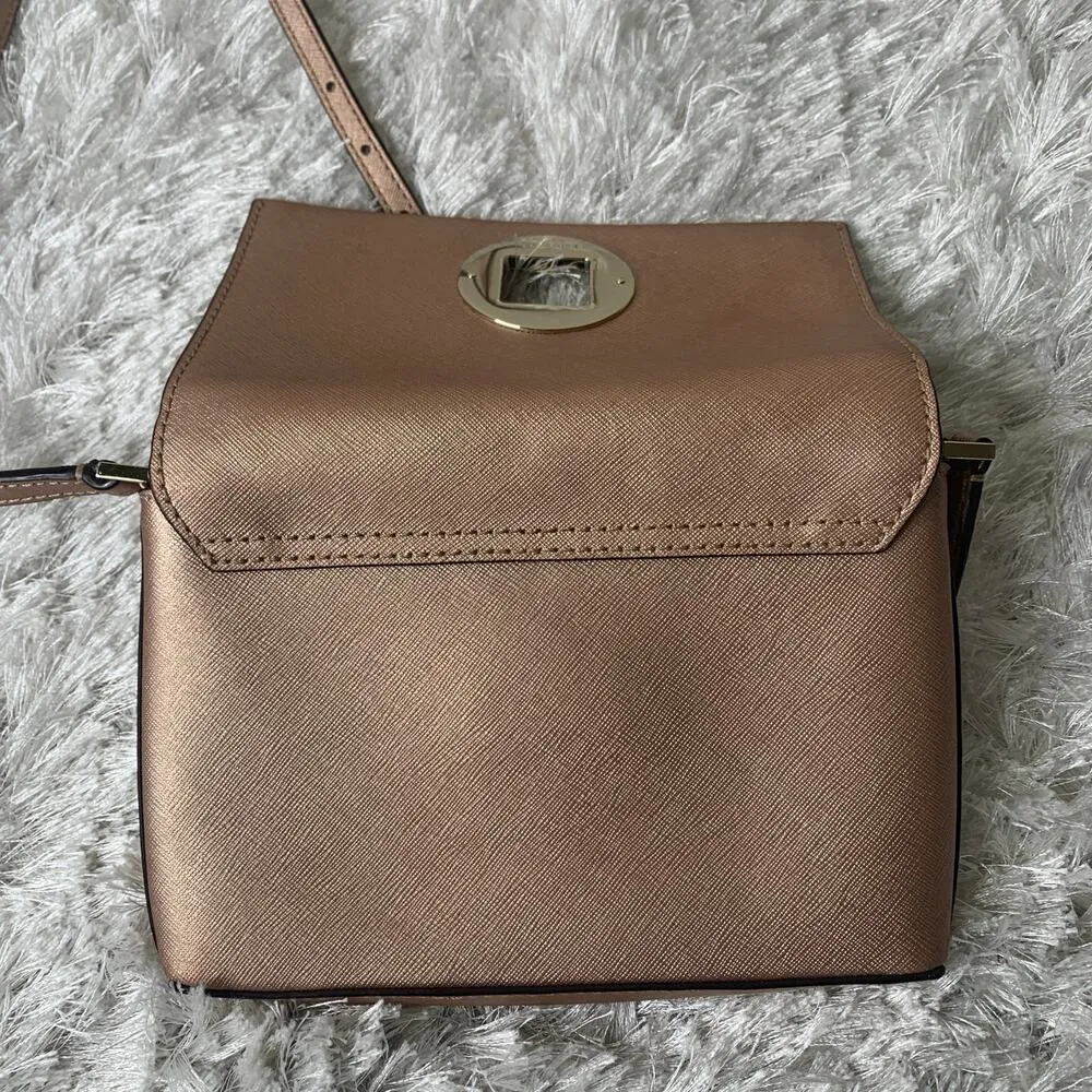 Kate Spade Rose Gold Newbury Lane Sally Crossbody Mini Bag Saffiano Leather Pink - Image 2