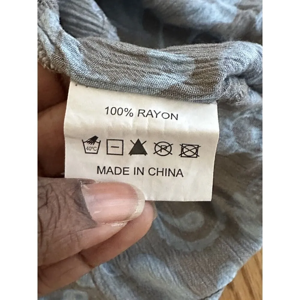 Vintage Baby Doll 90s Blouse Round Neck Y2K Empire Waist Size Floral Print - Image 8