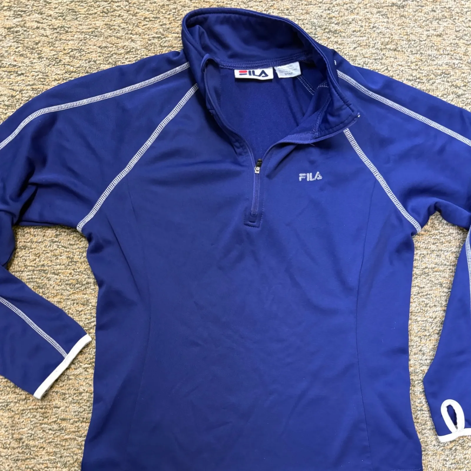 FILA Womens Pullover Long Sleeve‎ Mock Neck Thumb Hole Athletic Top - Image 6