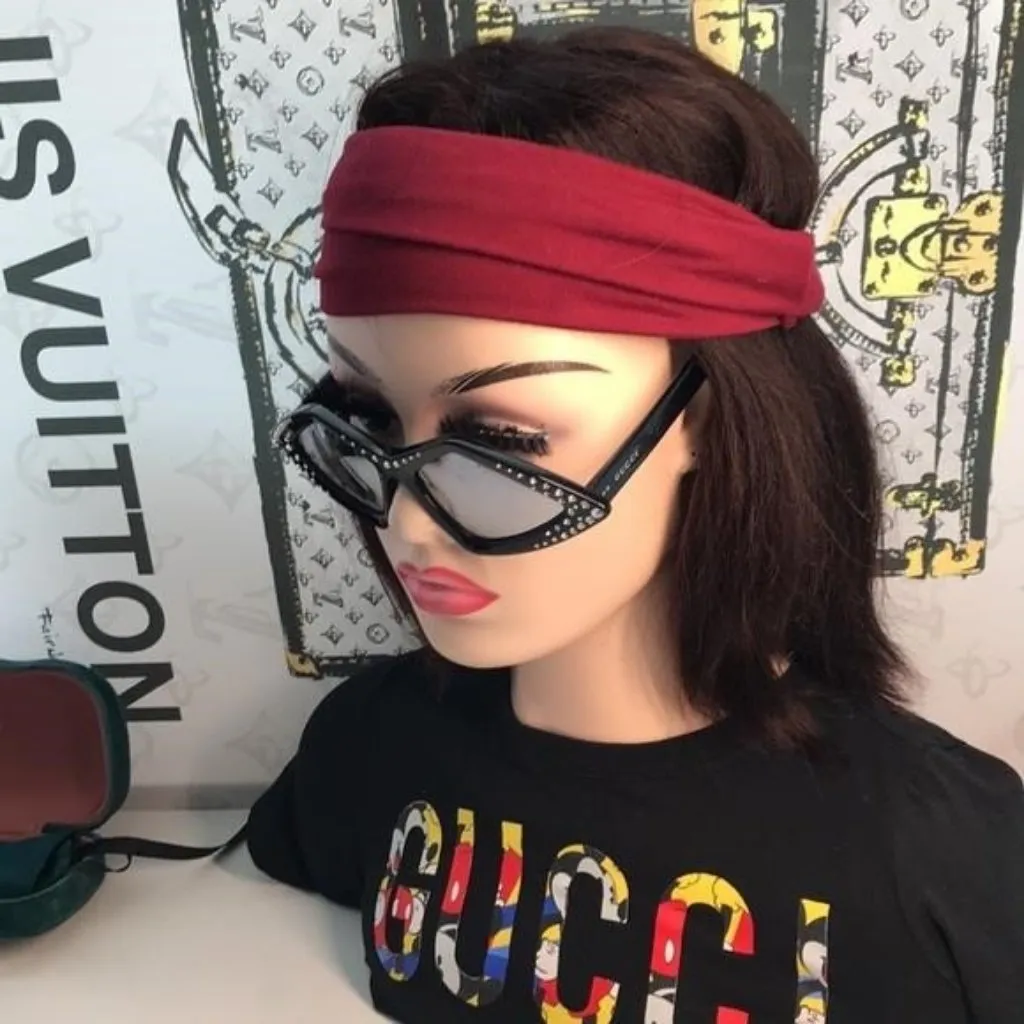 New Authentic Gucci Black Rhinestone Sunglasses. GG0496s 004 - Image 5