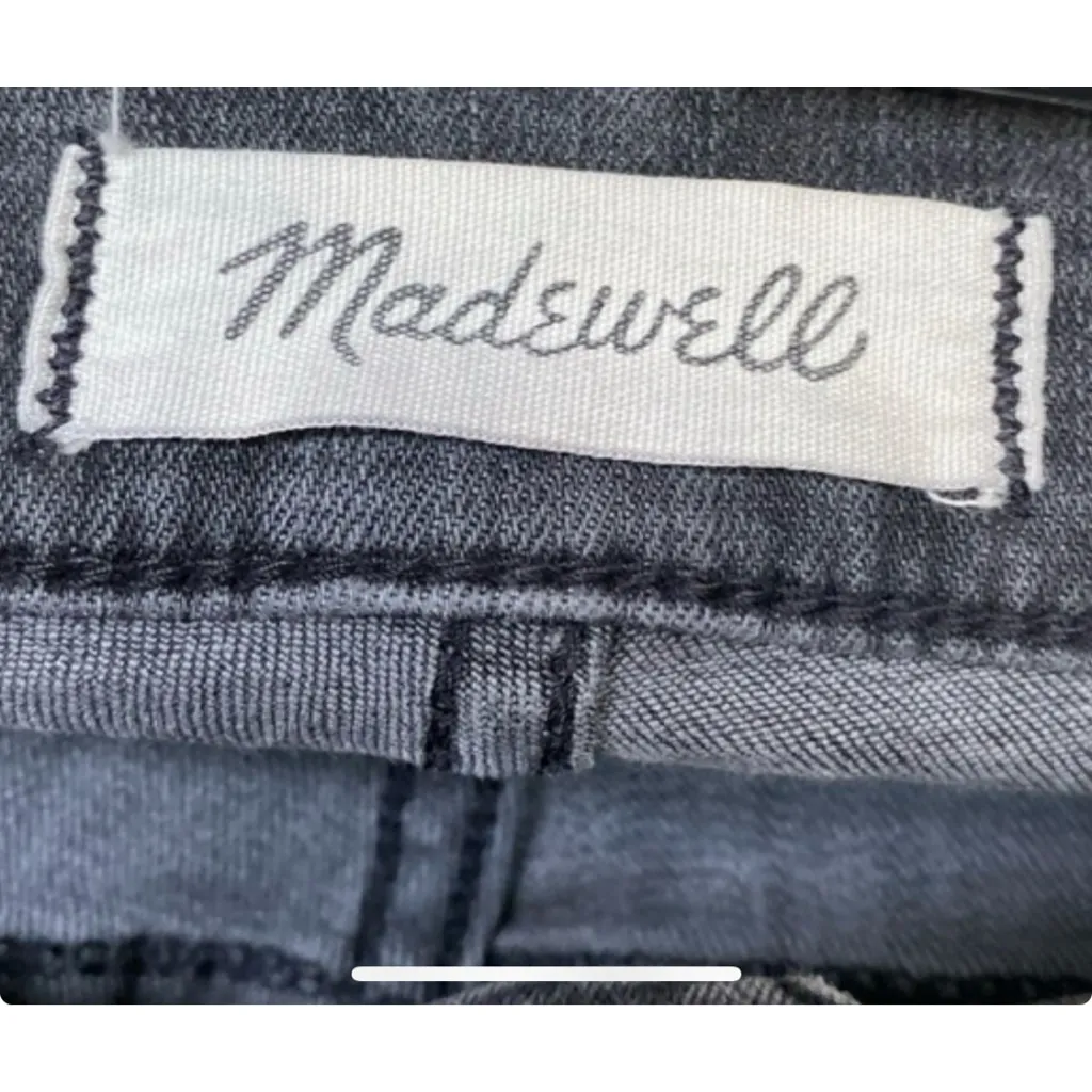Madewell 9” High Rise Skinny Jeans Denim Grayish Black Distressed 28 Vintage Fit - Image 4