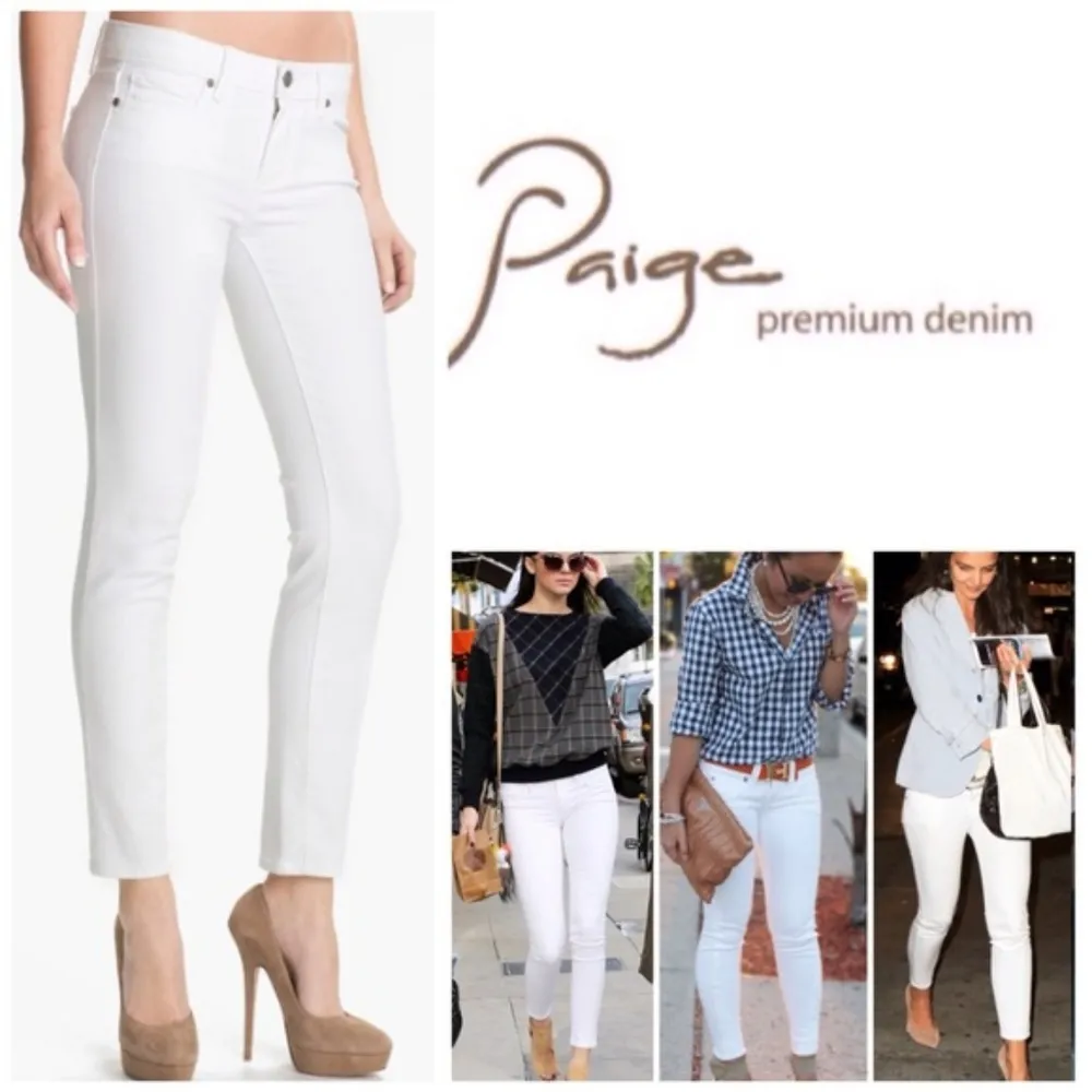 Paige Skyline White Jeans Skinny Ankle Jeans Optic White 27 - Image 3