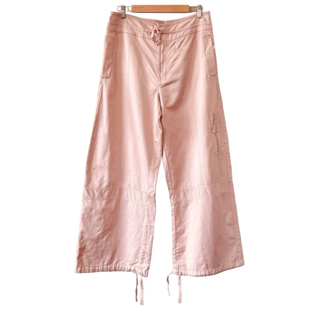 ANTHROPOLOGIE Pilcro Satin Cargo Parachute Pants Pink Combo Size 31 NEW - Image 7