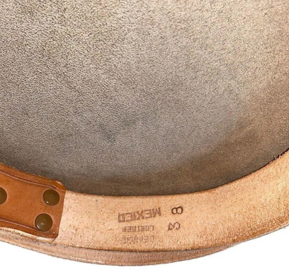 Genuine Leather Retro Indie Brown embossed design snap button attachment size 38 - Image 9