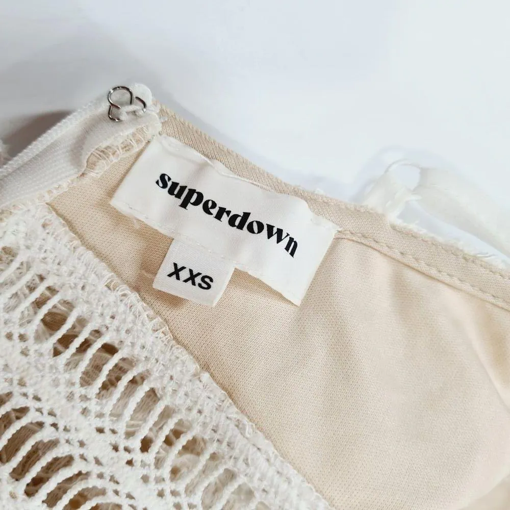 Superdown Remi Lace Mini Dress in White XXS - Image 12