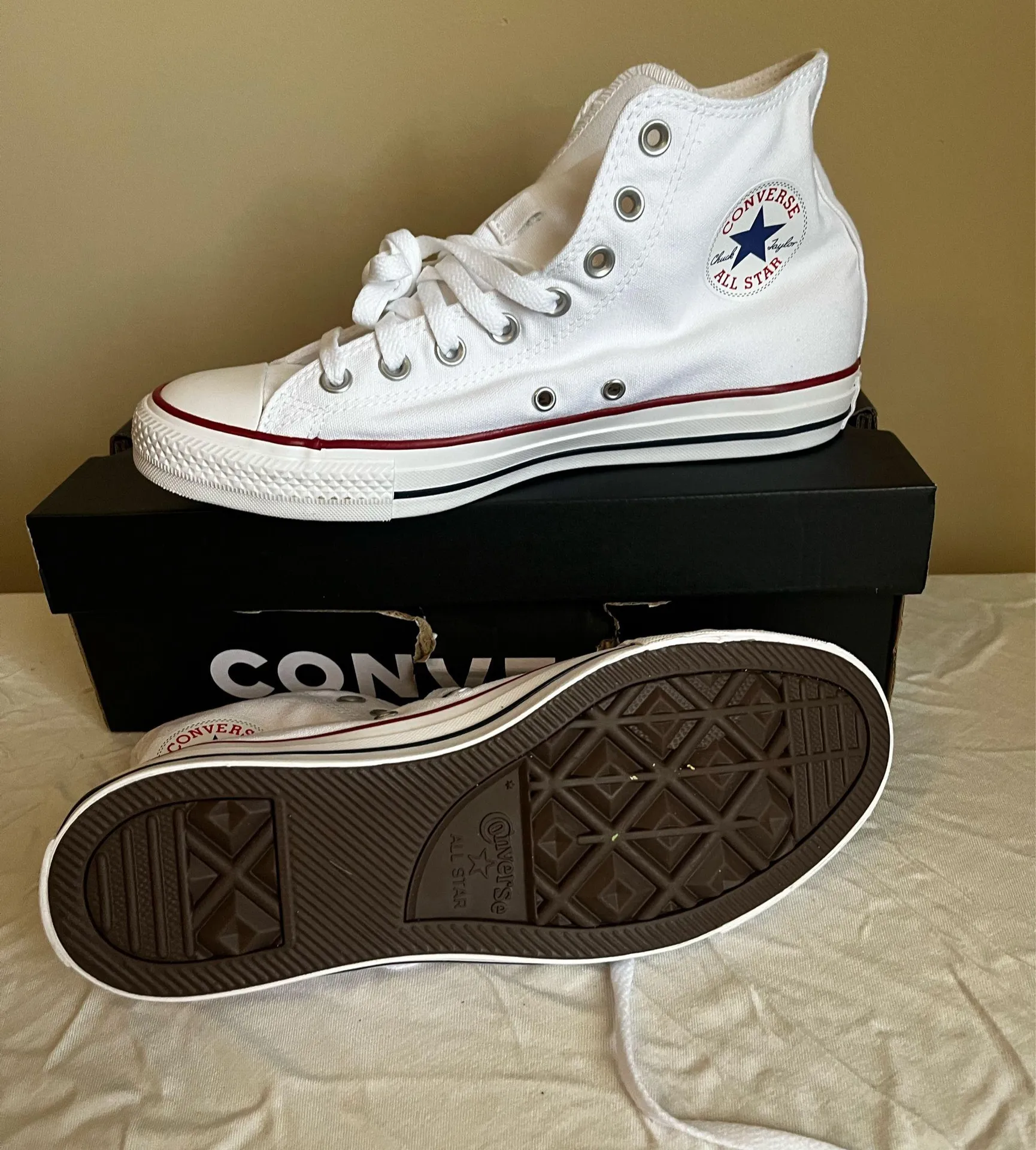 White High-Top Converse Sneakers - Image 3