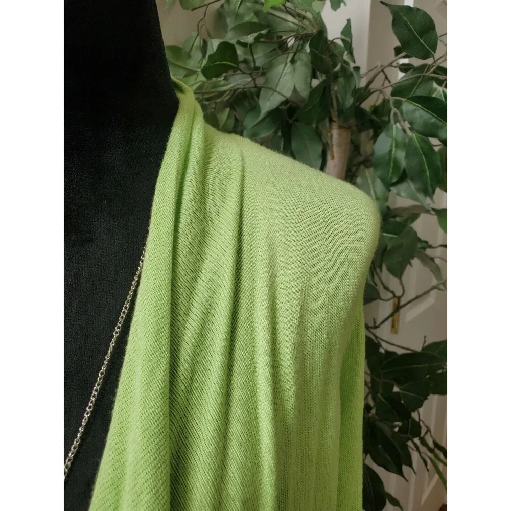 Chico's Women's Green 100% Rayon Open Front Long Sleeve Cardigan Sweater 0 (S) - Image 3