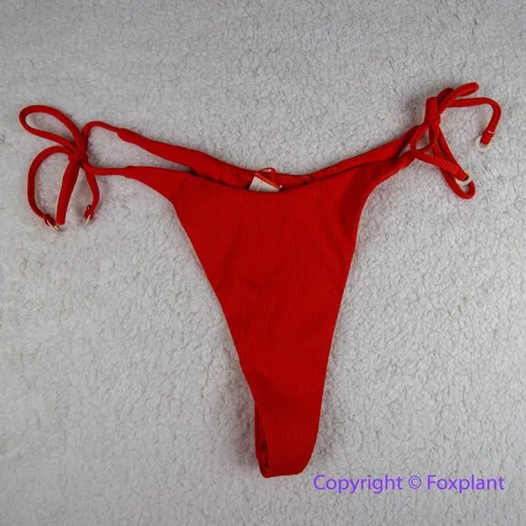 New! Set! Zulu‎ & Zephyr Free People Tie Curve Brief Bikini, size 10 Orange - Image 6