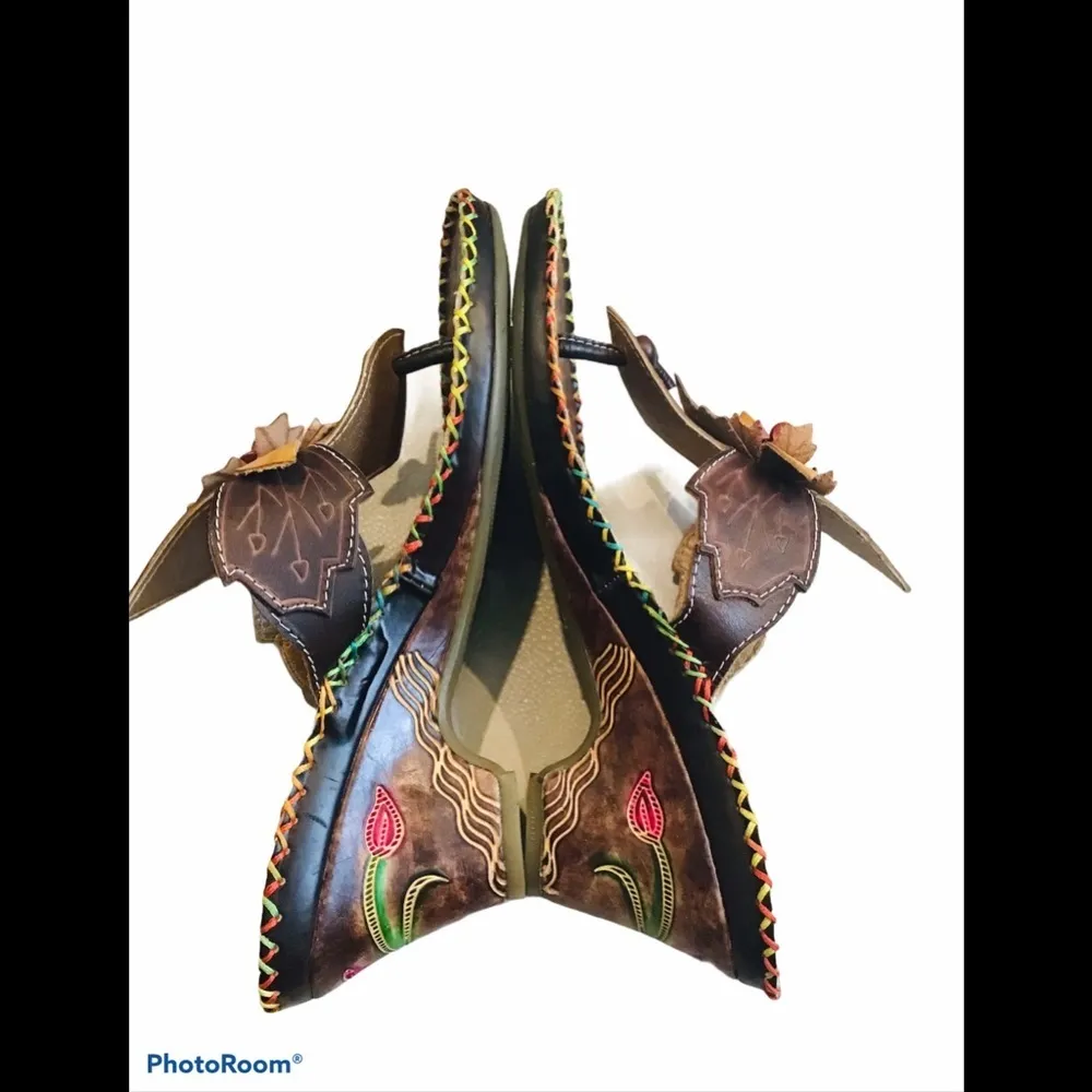 Corkys Elite “Jackson” Leather Thong Sandal Brown Size 7 - Image 7