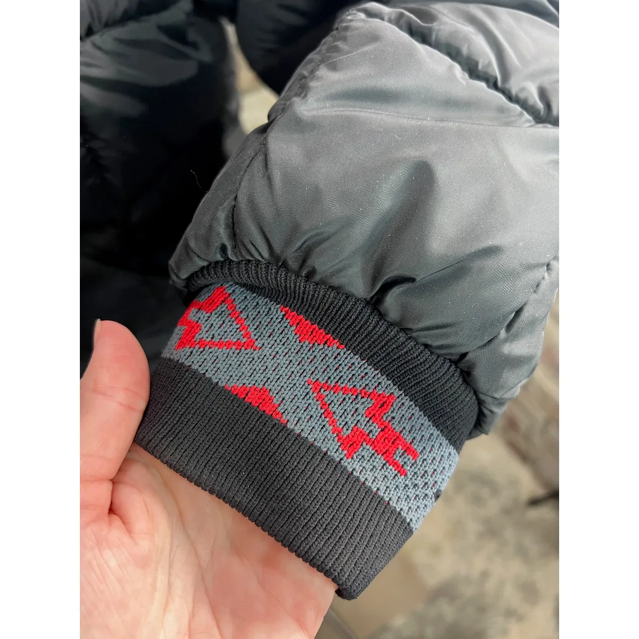 walls puffer coat ski coat black red 1970s Size L - Image 5