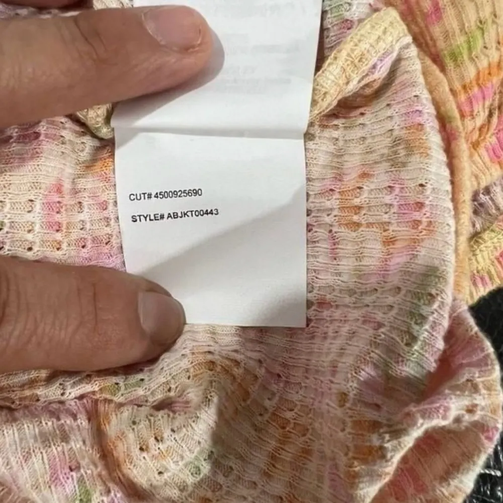 Billabong Peasant Croped Rushed Floral Print Orange Women's Top NWT - Image 8