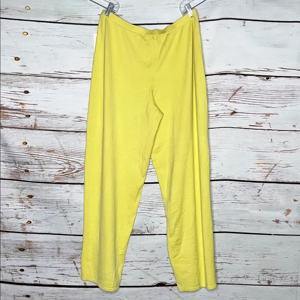 Bloomingdale's NWT Size XL Lime Green Silk Blend Pull On Pants Yellow - Image 3