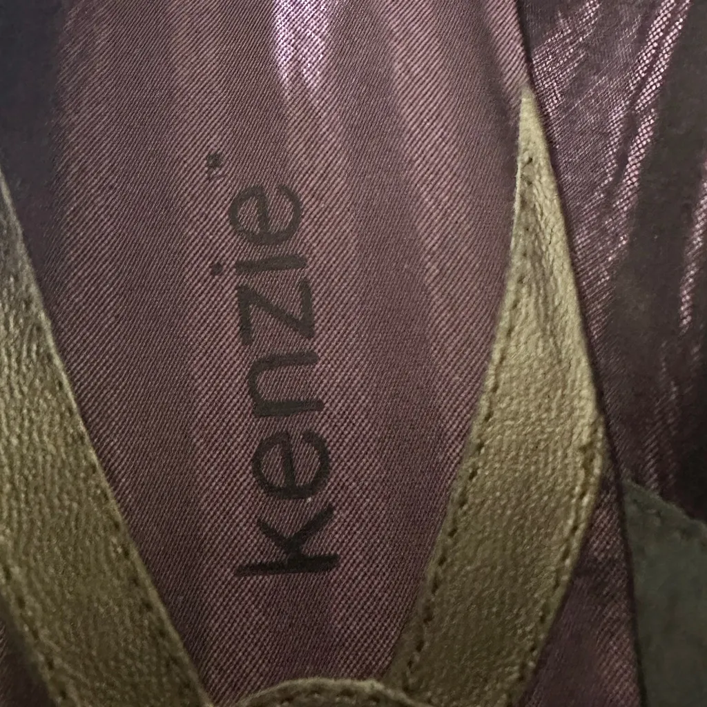 Funky Embellished Gray Satin Boho Charm Wedges 8.5 - Image 14