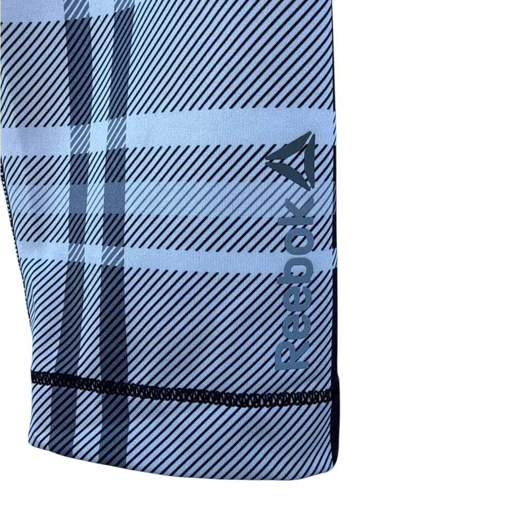 Reebok PlayDry Plaid Athletic Leggings S Moisture-Wicking Stretch Gym Pants - Image 2