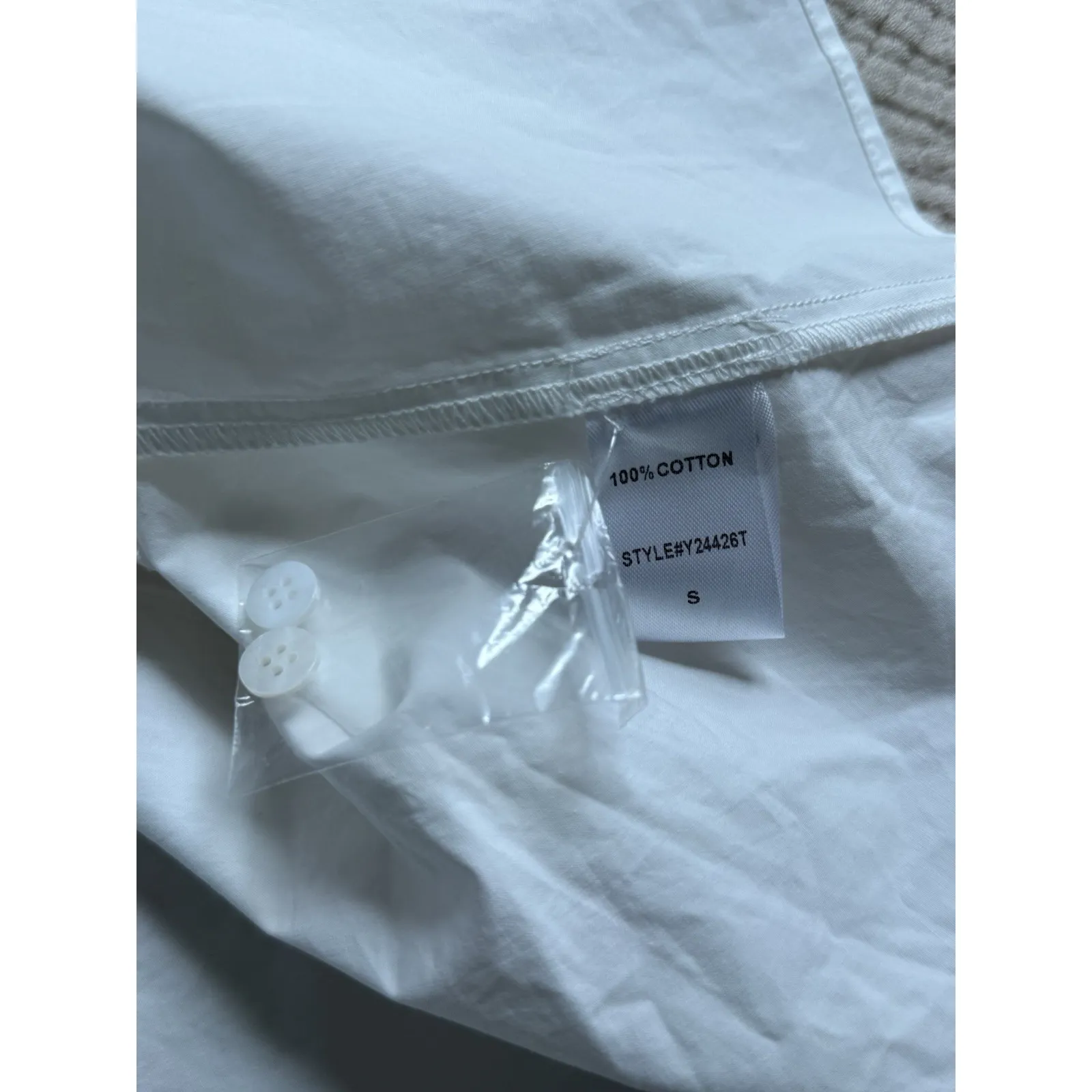 NWT TUCKERNUCK Callahan Shirt Dress Womens Small White Drop Waist Button Down - Image 5