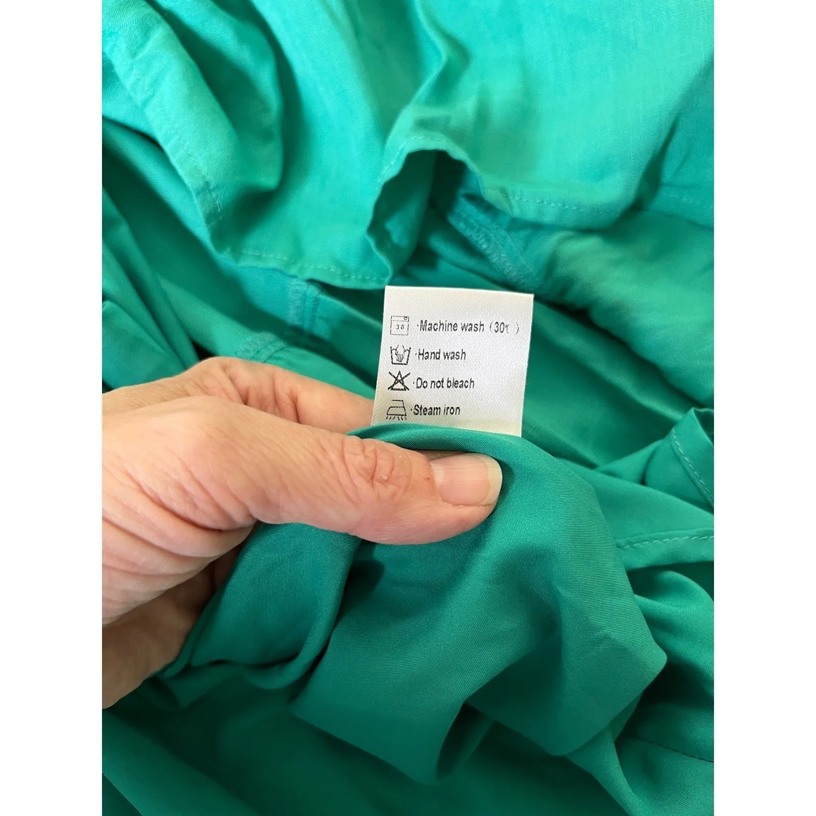 Green Tiered Maxi Dress Small Halter Tie Neck Sleeveless Flowy Resort Vacation‎ - Image 13