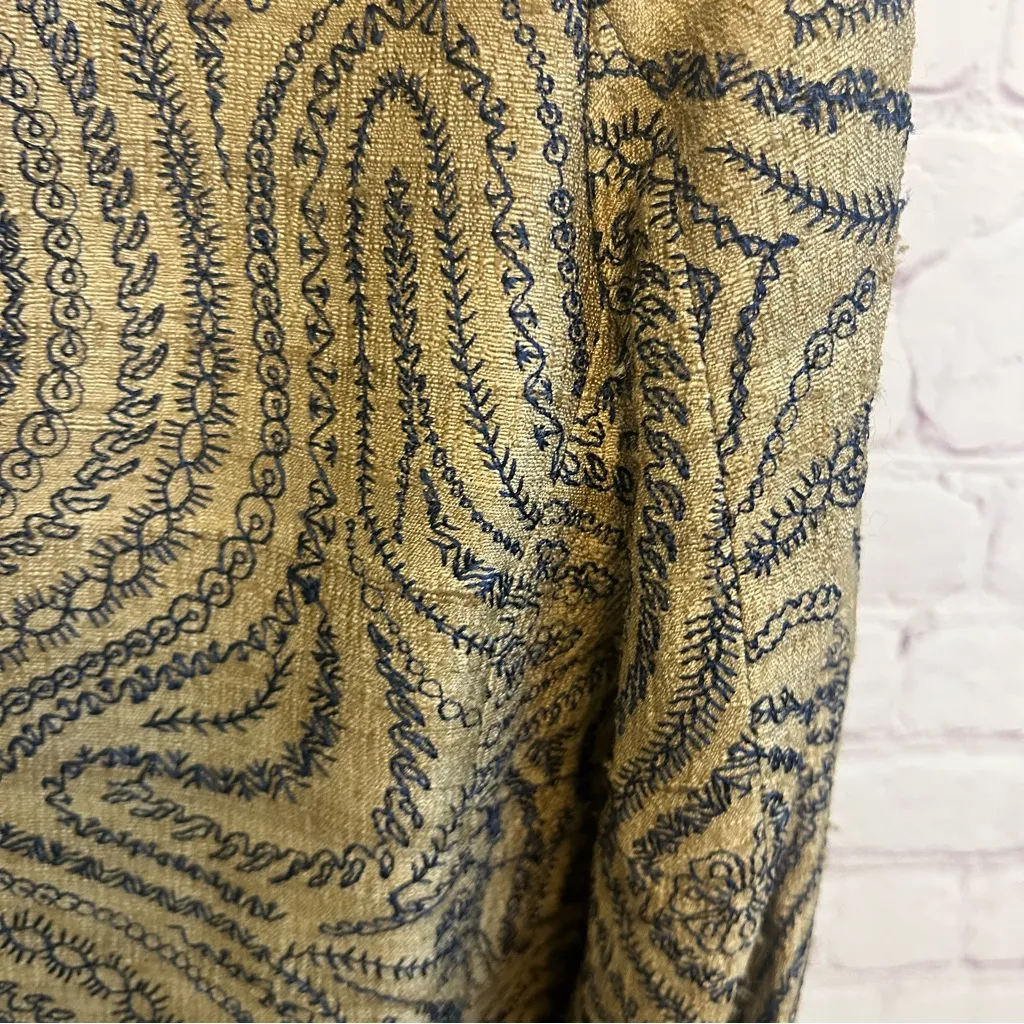 Vintage RARE Rene Lezard All silk swirl print regency blazer Germany size 42 Tan - Image 10