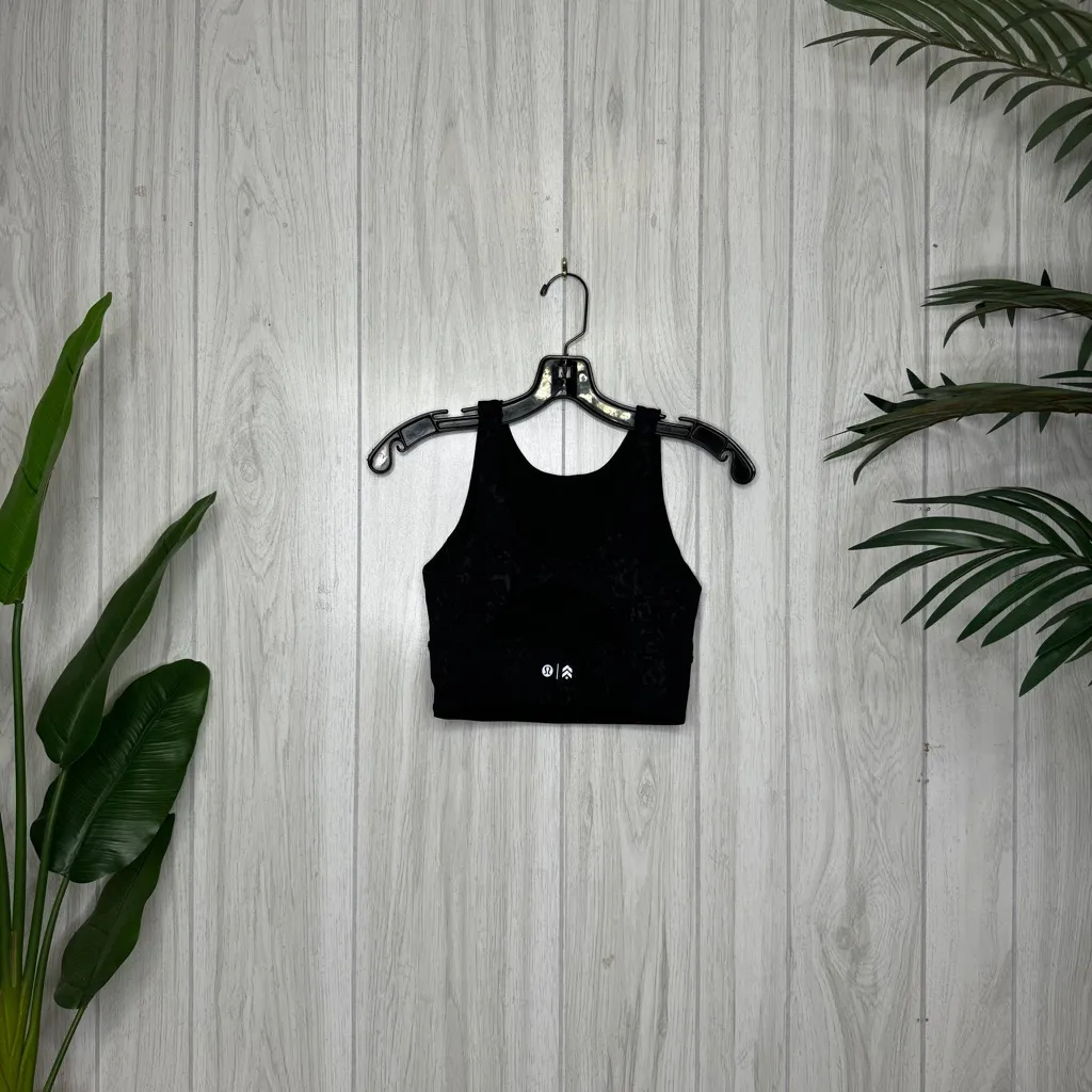 Lululemon X Barrys Stronger as One Long Line Bra Bootcamp Emboss Black size 4 - Image 3