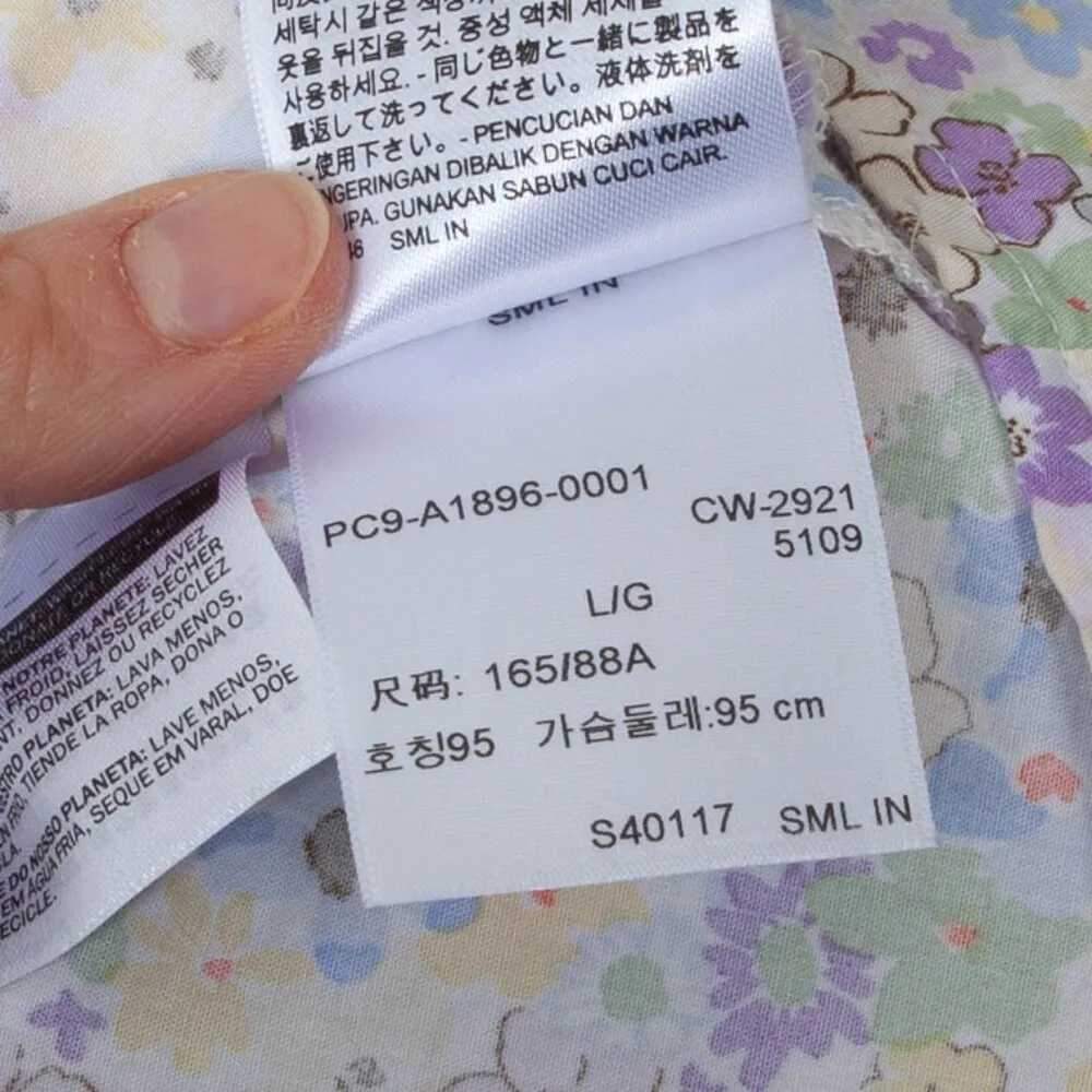 Levi's Puff Short Sleeve Smocked Floral Dress‎ Womens Size Large - Image 11