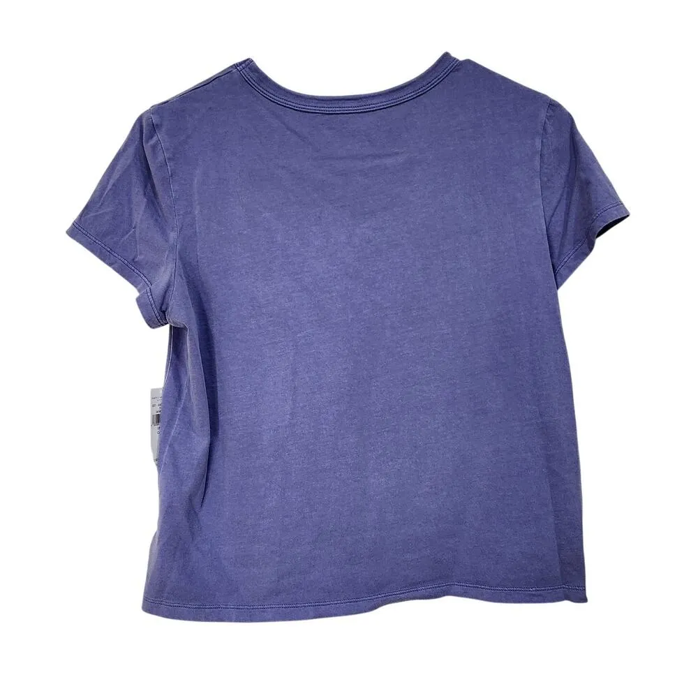 American Eagle Short Sleeve T-Shirt Crew Neck Pure Cotton Purple Size Medium NWT - Image 2