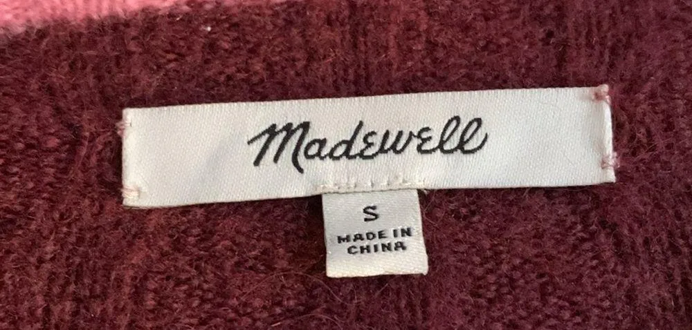 Madewell  Sweater Size Small Women’s Red Pink Top Long Sleeve Winter Clothing - Image 3