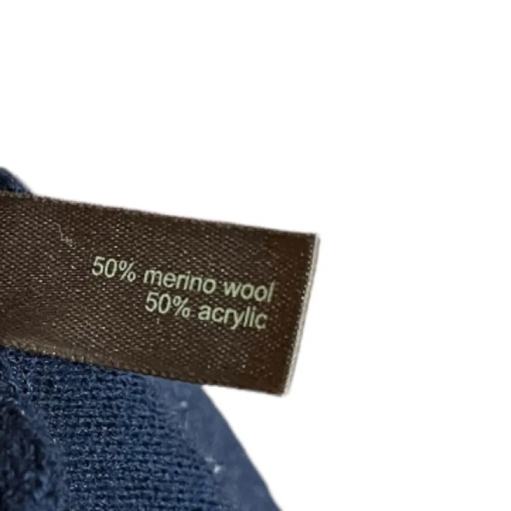 The Limited ballerina wrap wool blend thin knit navy blue sweater size medium - Image 4