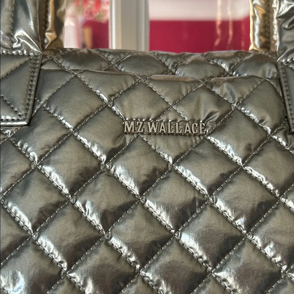 MZ Wallace New York Metro Tote Deluxe Medium Antique Gold New Glam quilted chic - Image 3