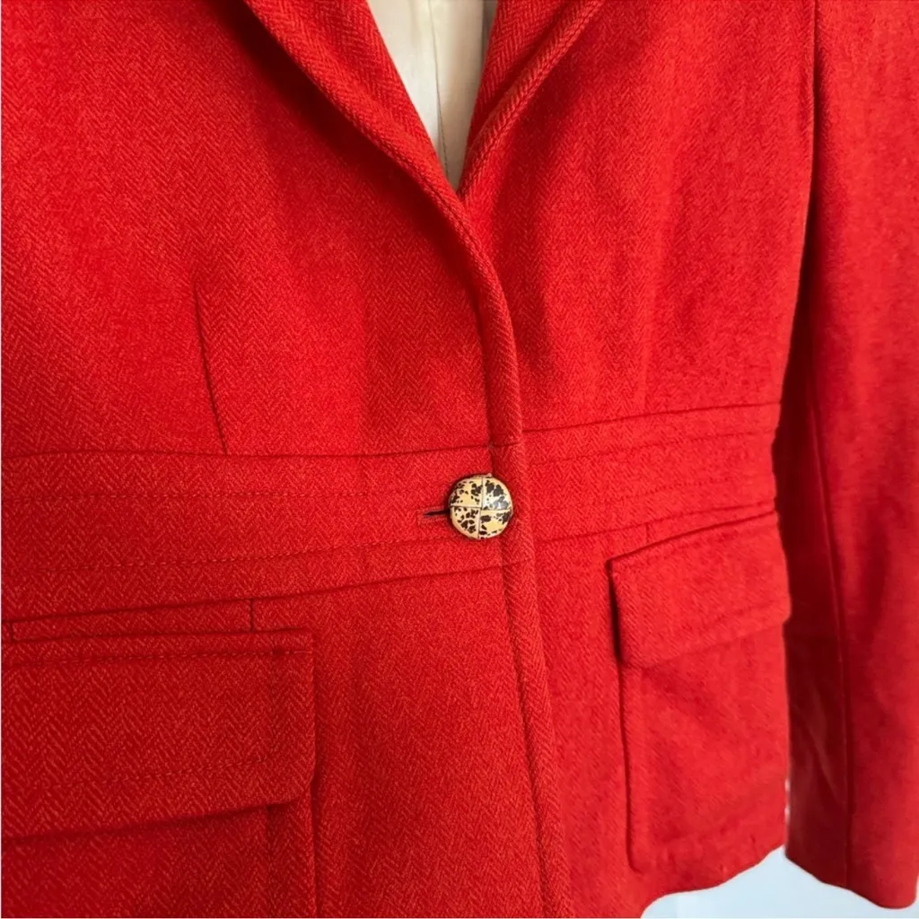 J.Crew rust orange wool blazer jacket size 2 - Image 4