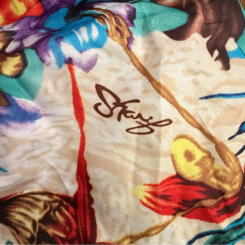 Sharif Foldable Nylon Floral‎ Tote Bag Packable Travel Carryall Beach Errand Bag Red - Image 5