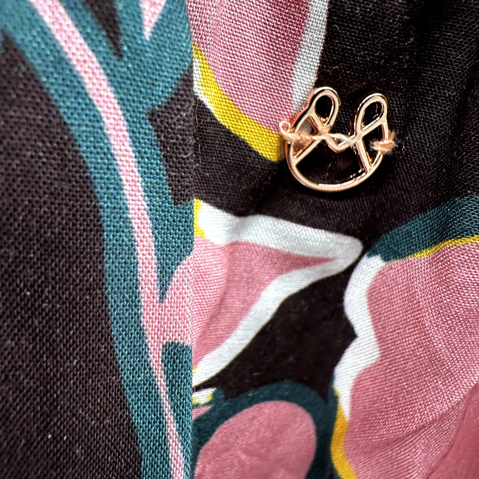 Maaji Dress Floral Tiered Mini Smocked A Line Cami Tie Strap Black Small NWT - Image 2