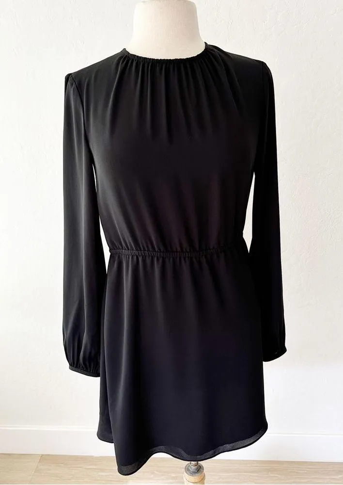 Aritzia Sunday Best Poppins Long Sleeve Mini Dress Black | 2 - Image 2